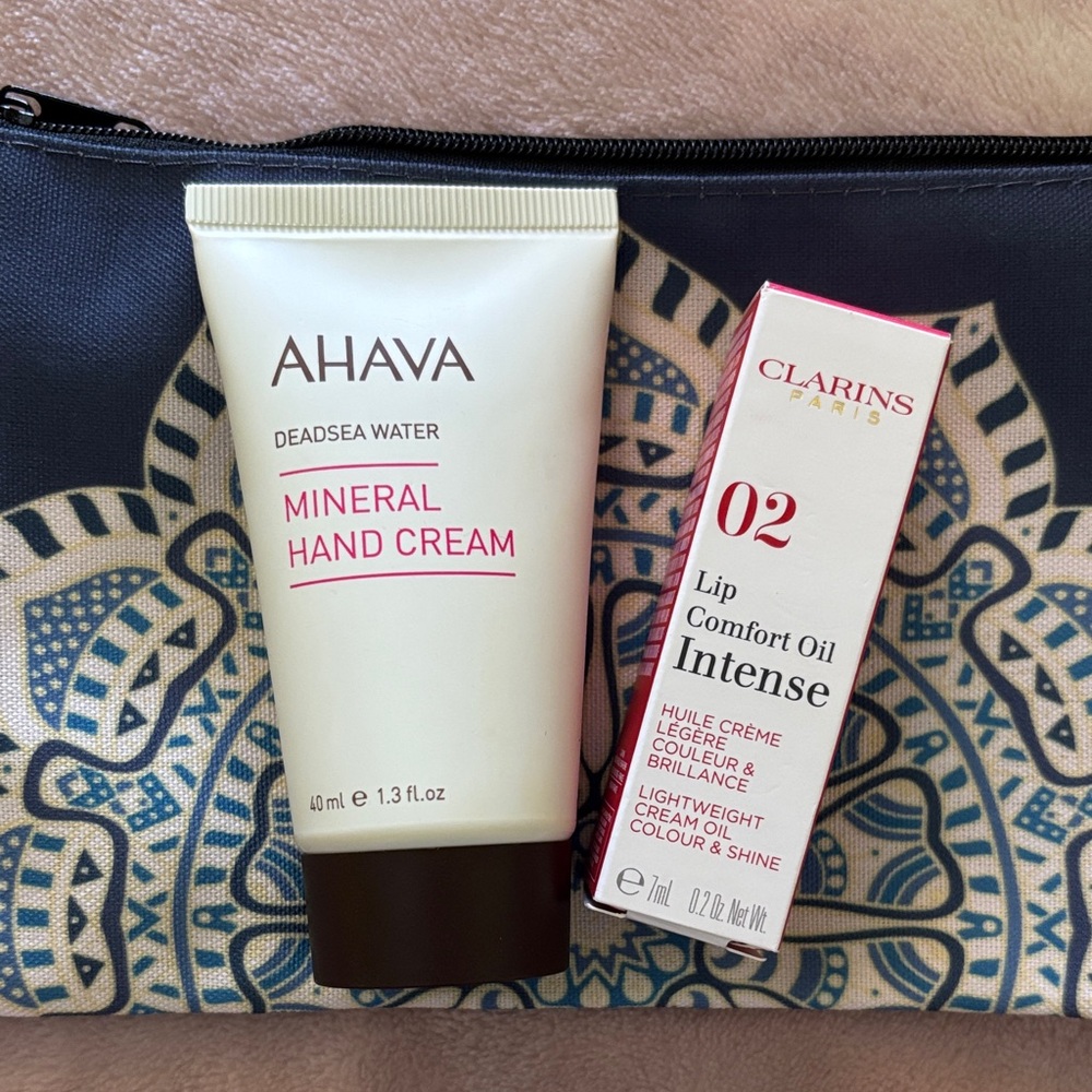 Ahava Hand Cream and Clarins Lip Oil Set
